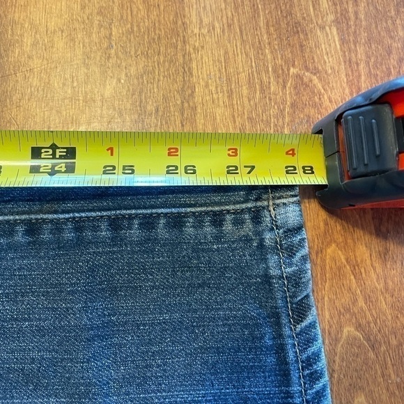 7 For All Mankind Denim Jeans 33x28 Men’s Straight Button Pants Casual Dark Jean - Picture 8 of 10